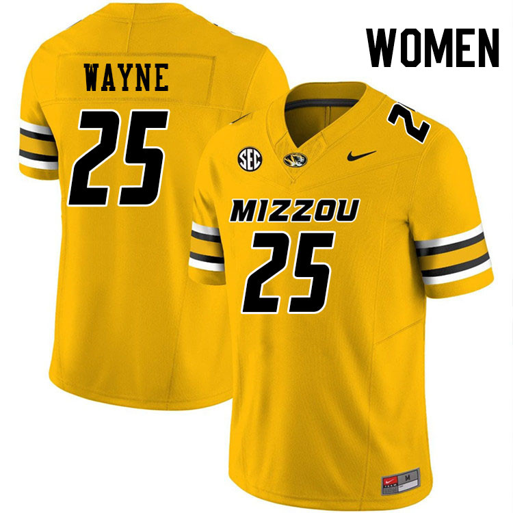 Women #25 Ja'Marion Wayne Missouri Tigers College Football Jerseys Stitched-Gold